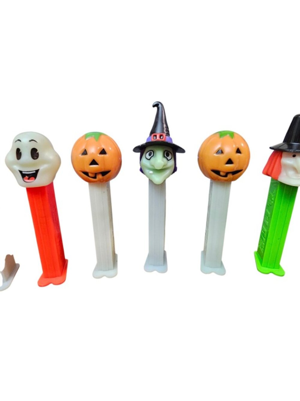 Vintage Lot Of 7 Halloween Mixed Pez Candy Dispensers Used Pumpkin Witch Ghost - Picture 4 of 7